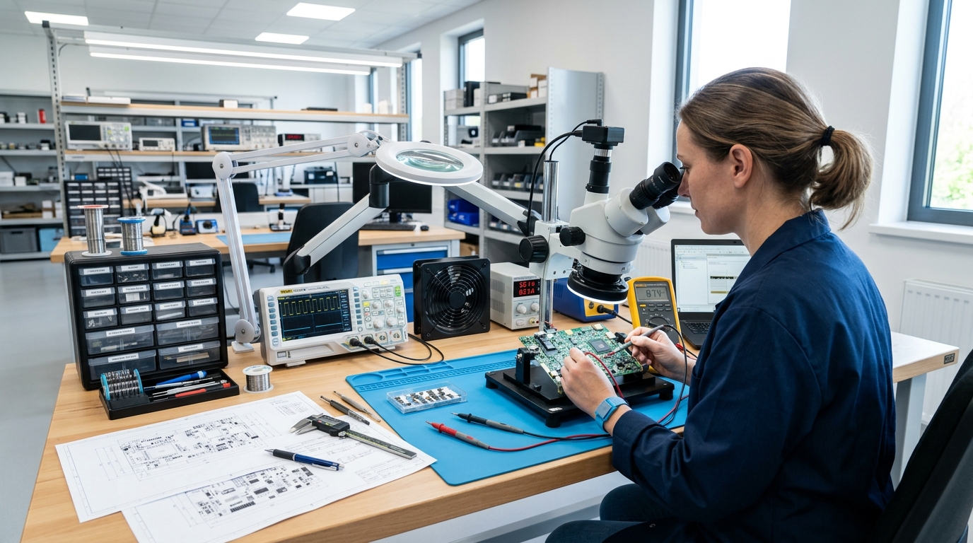 Electronics diagnostic and inspection workshop